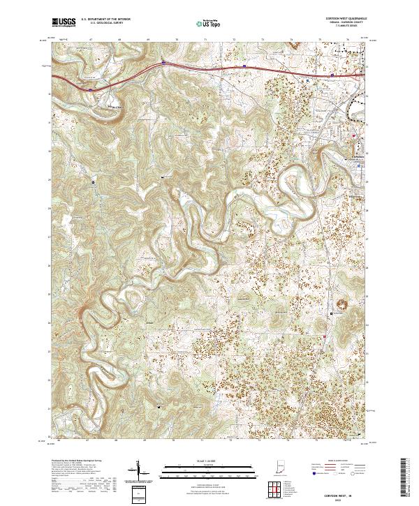 Corydon West topographic map thumbnail