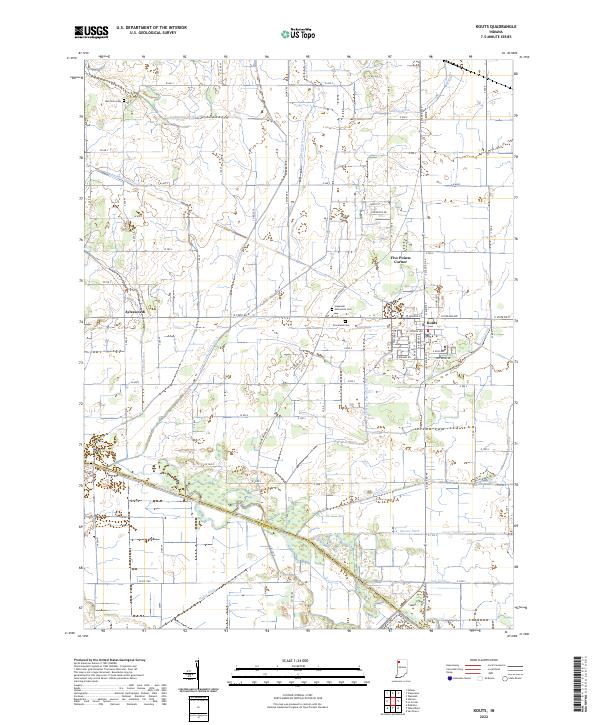 Kouts topographic map thumbnail