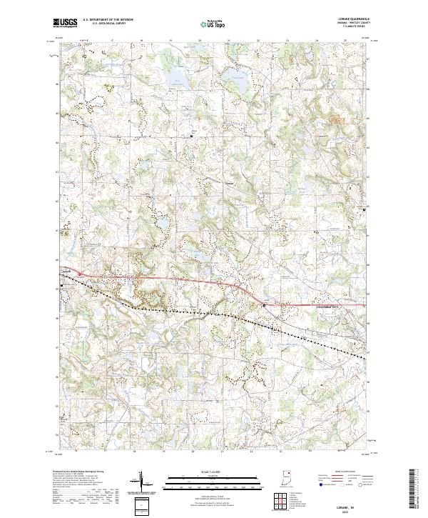 Lorane topographic map thumbnail