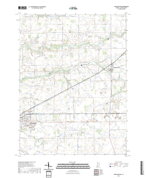 Michigantown topographic map thumbnail