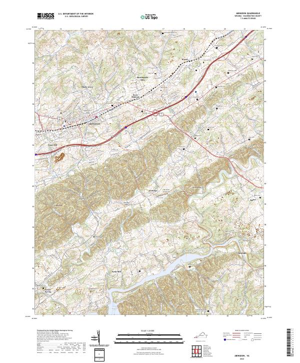 Abingdon topographic map thumbnail