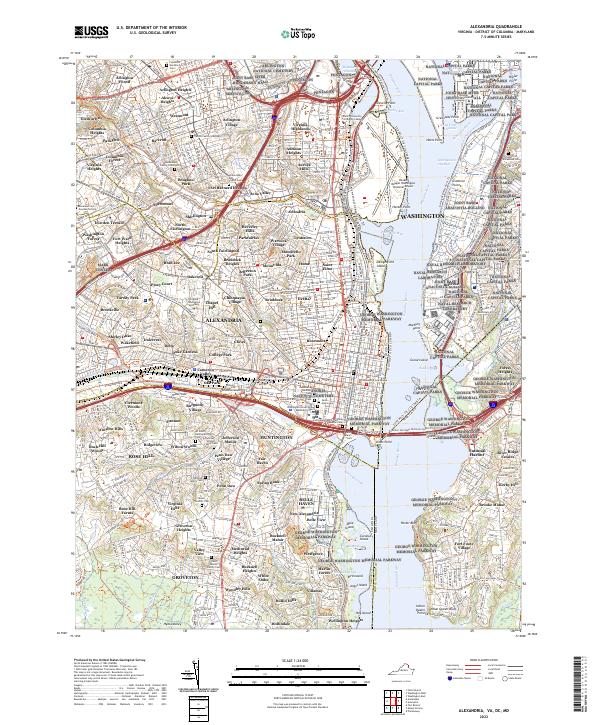 Alexandria topographic map thumbnail