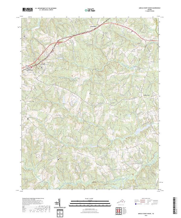 Amelia Court House topographic map thumbnail