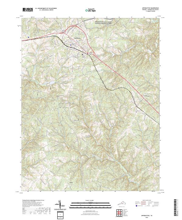 Appomattox topographic map thumbnail