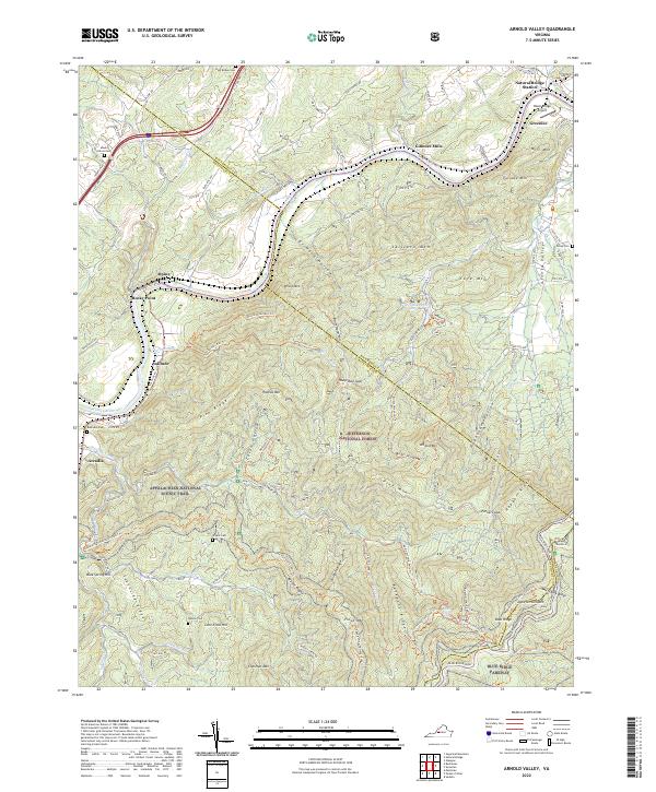 Arnold Valley topographic map thumbnail