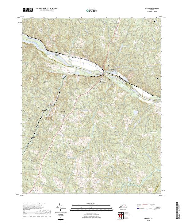Arvonia topographic map thumbnail