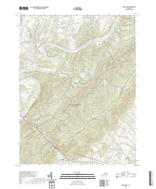 Ashby Gap topographic map thumbnail
