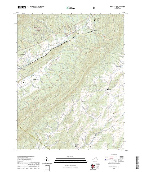 Augusta Springs topographic map thumbnail