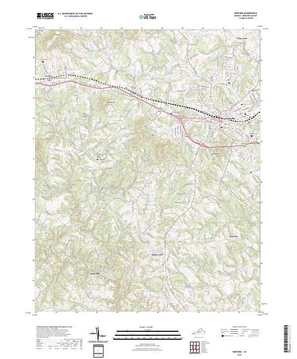 Bedford topographic map thumbnail