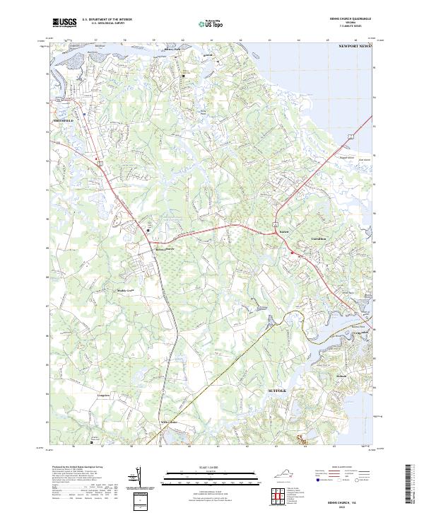 Benns Church topographic map thumbnail