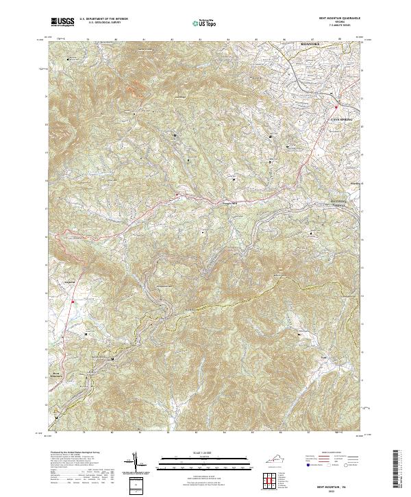 Bent Mountain topographic map thumbnail