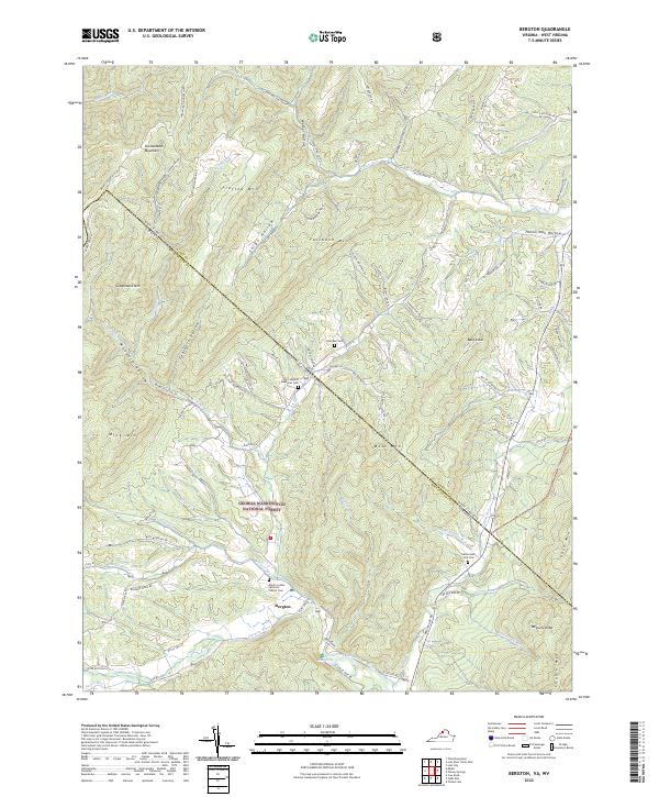 Bergton topographic map thumbnail