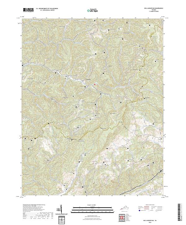Big A Mountain topographic map thumbnail