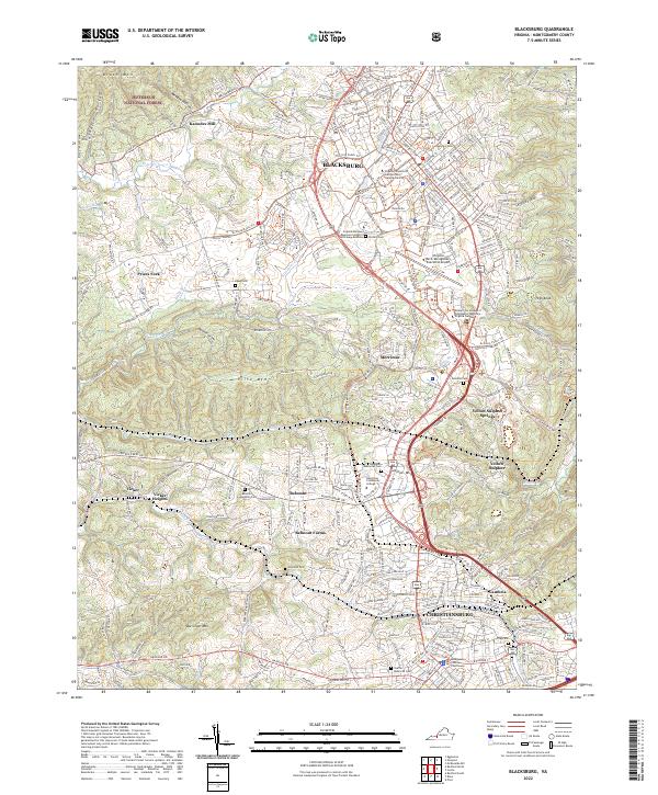 Blacksburg topographic map thumbnail