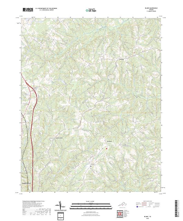 Blairs topographic map thumbnail