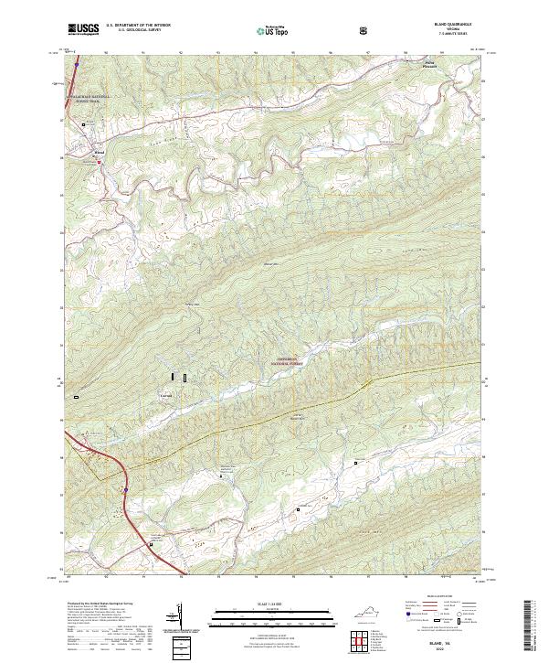 Bland topographic map thumbnail