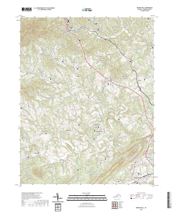 Boones Mill topographic map thumbnail
