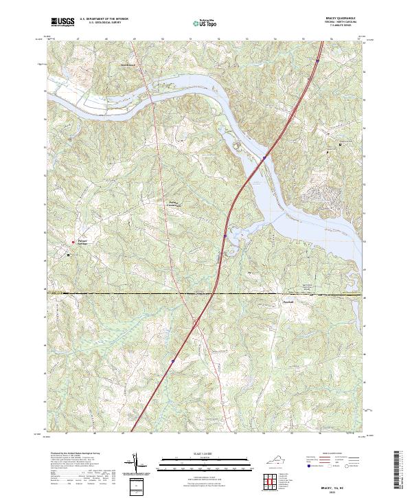 Bracey topographic map thumbnail