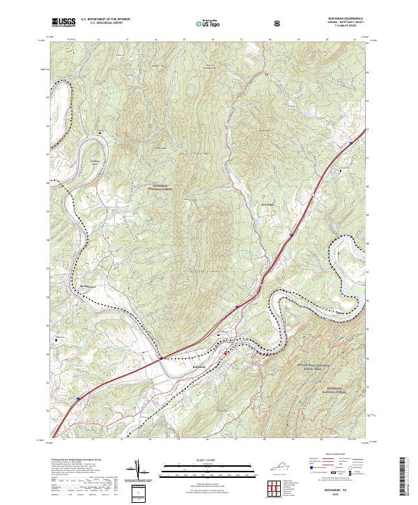 Buchanan topographic map thumbnail