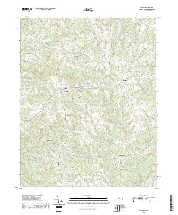 Callands topographic map thumbnail