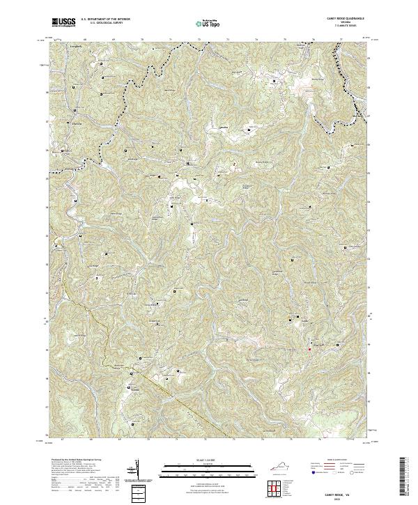 Caney Ridge topographic map thumbnail