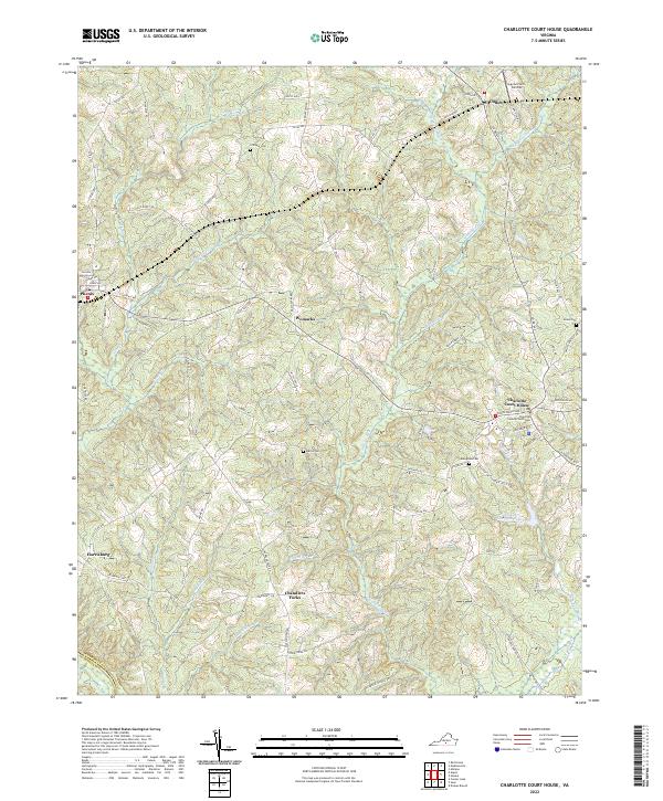 Charlotte Court House topographic map thumbnail