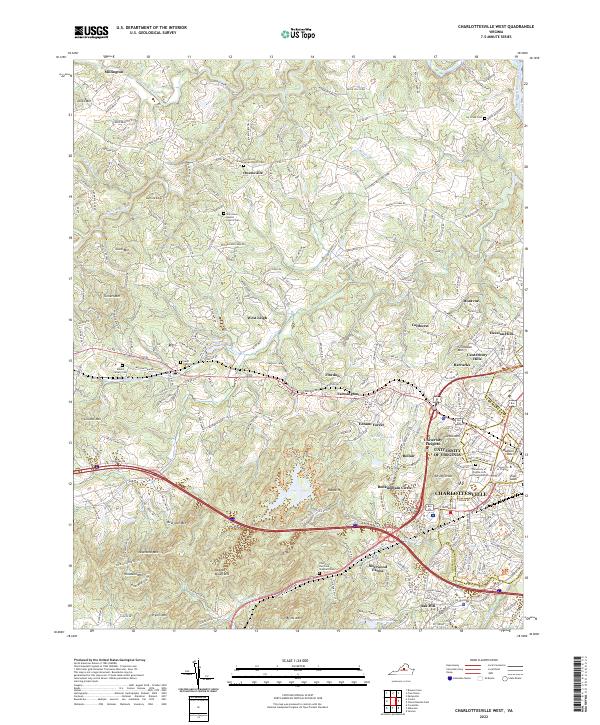 Charlottesville West topographic map thumbnail