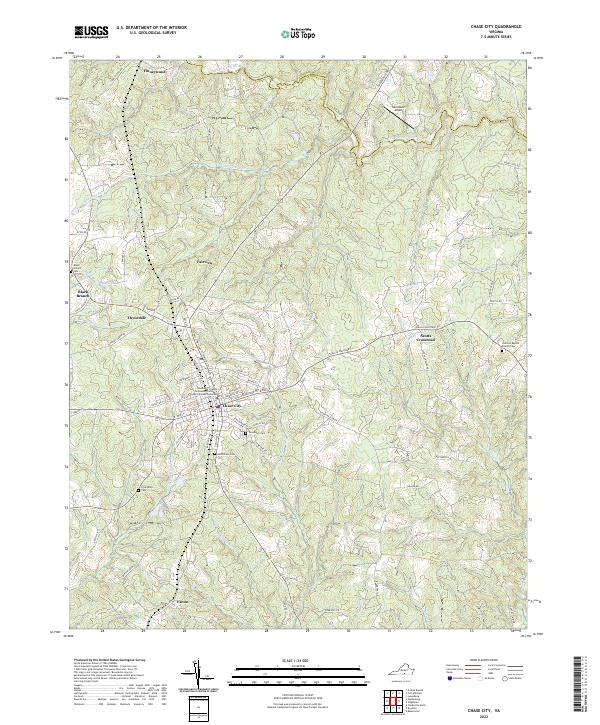 Chase City topographic map thumbnail