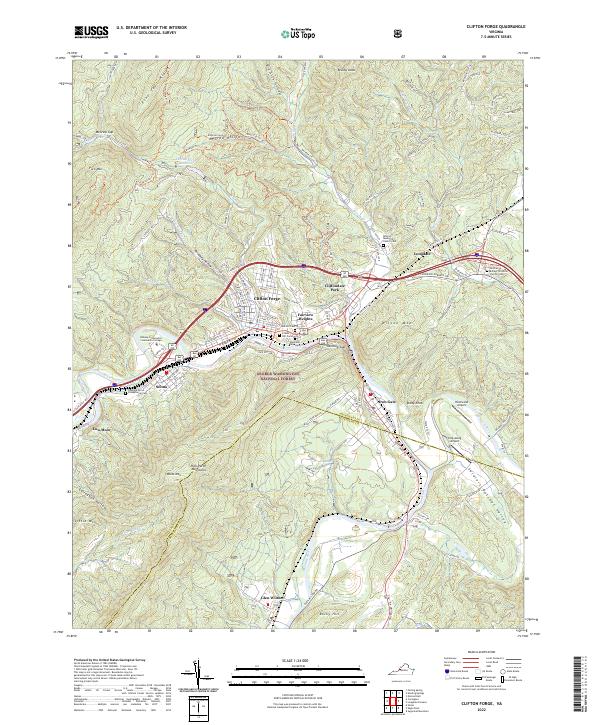 Clifton Forge topographic map thumbnail
