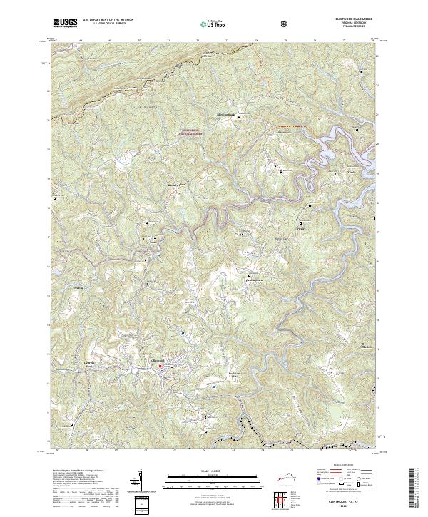 Clintwood topographic map thumbnail