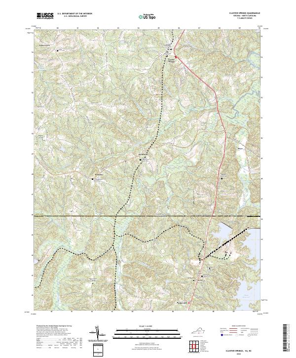 Cluster Springs topographic map thumbnail