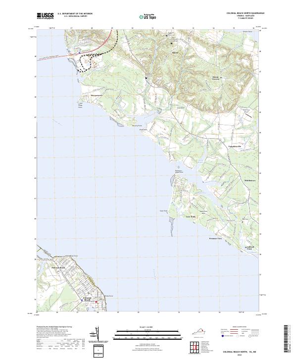 Colonial Beach North topographic map thumbnail