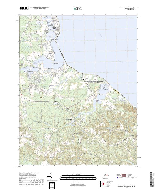 Colonial Beach South topographic map thumbnail