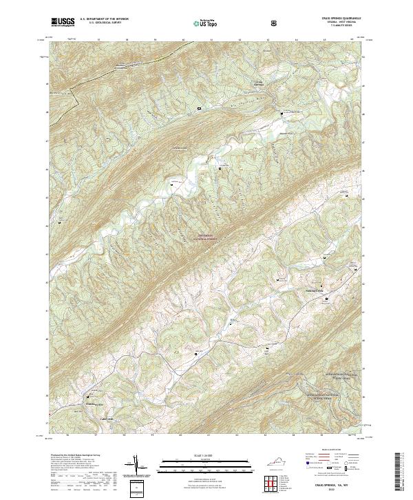 Craig Springs topographic map thumbnail