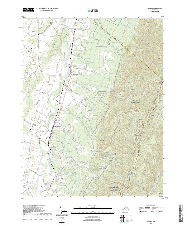 Crimora topographic map thumbnail
