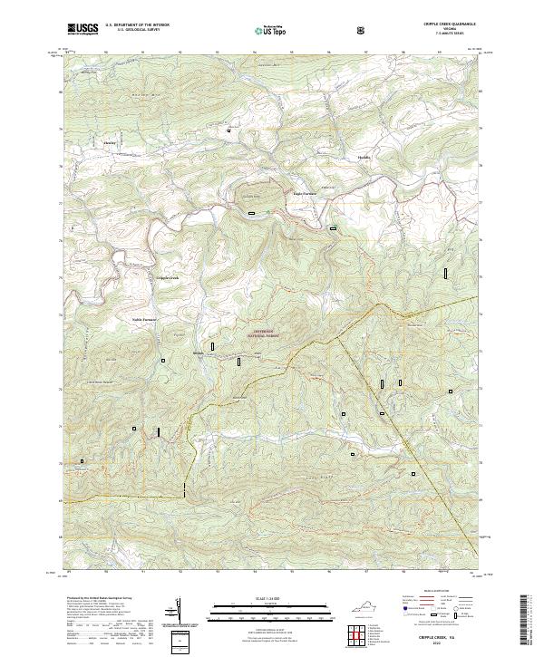 Cripple Creek topographic map thumbnail