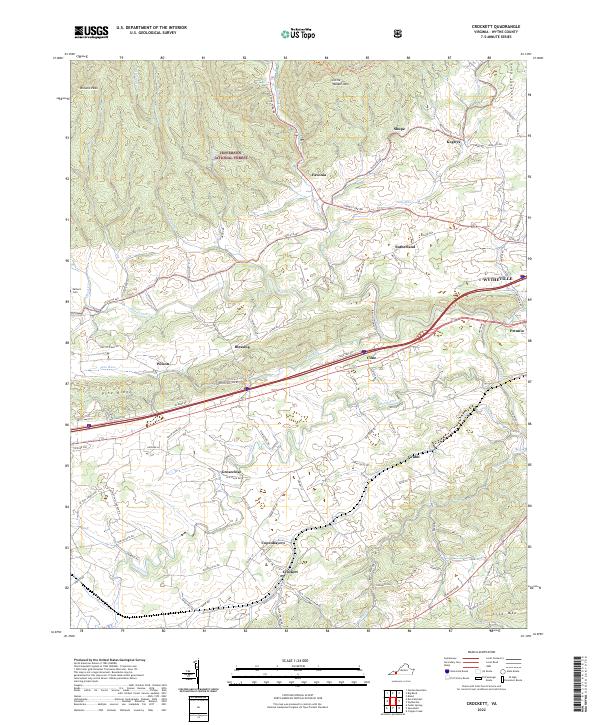 Crockett topographic map thumbnail