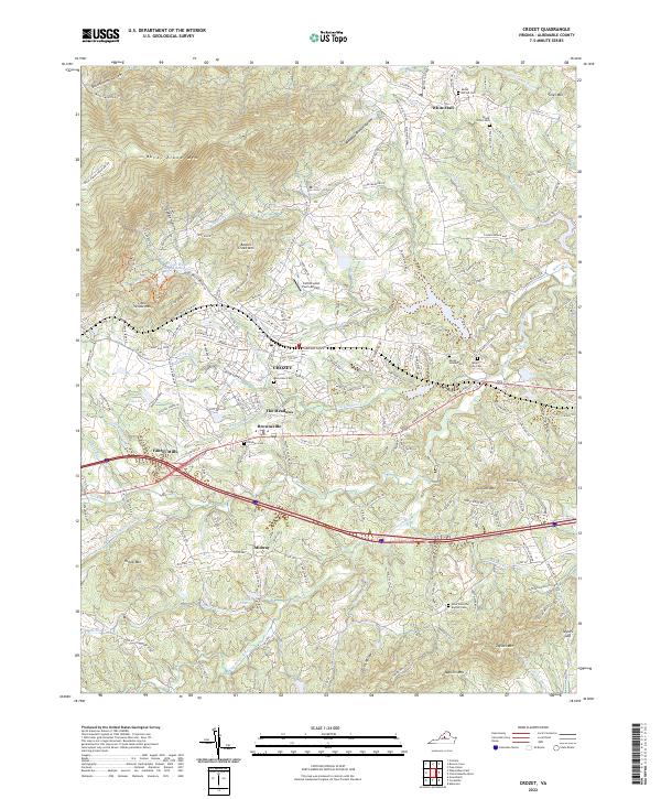 Crozet topographic map thumbnail