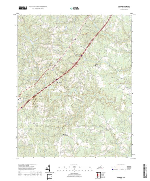 Dinwiddie topographic map thumbnail