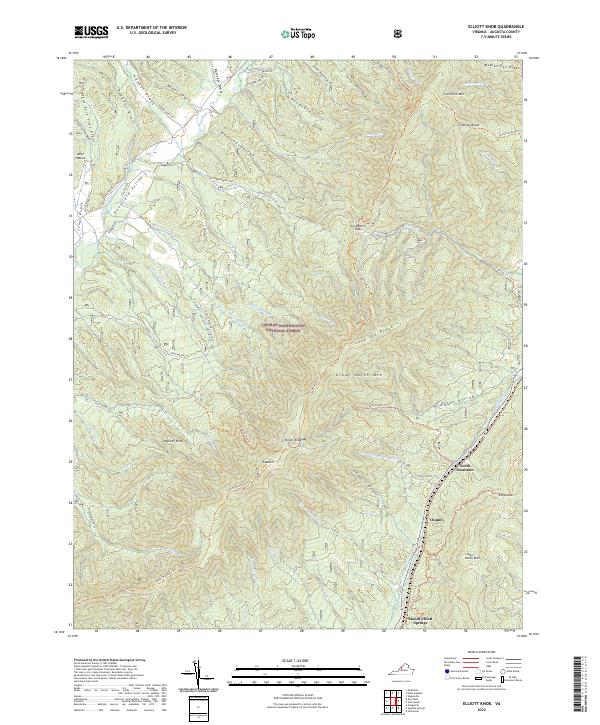 Elliott Knob topographic map thumbnail