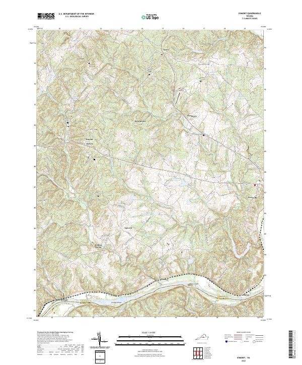 Esmont topographic map thumbnail