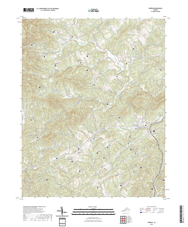 Ferrum topographic map thumbnail