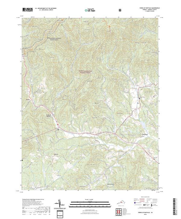 Forks of Buffalo topographic map thumbnail