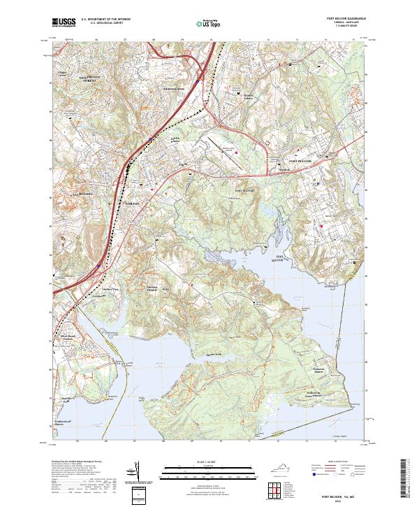 Fort Belvoir topographic map thumbnail