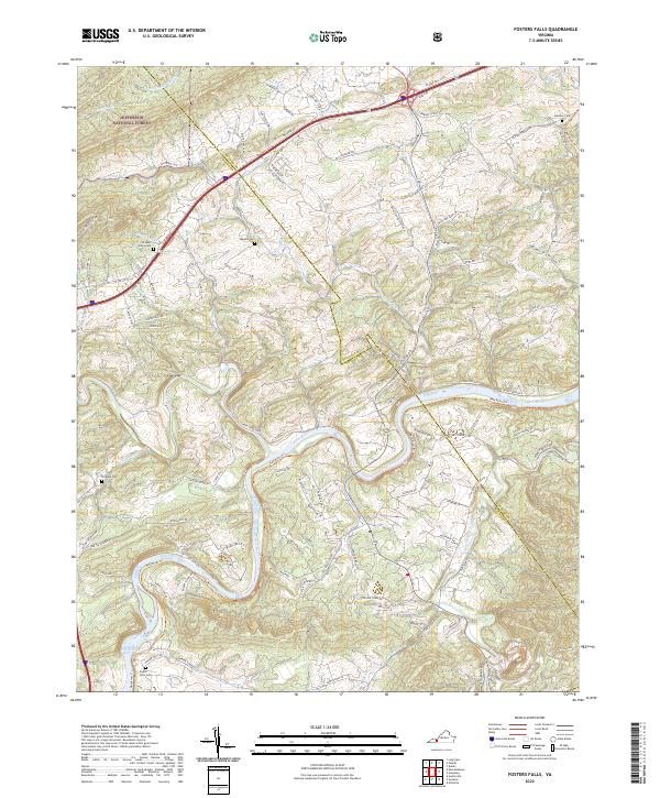 Fosters Falls topographic map thumbnail