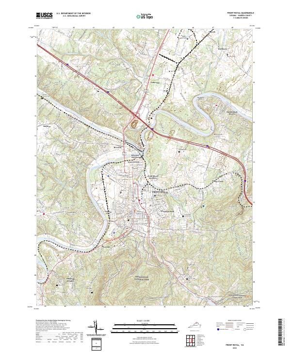 Front Royal topographic map thumbnail