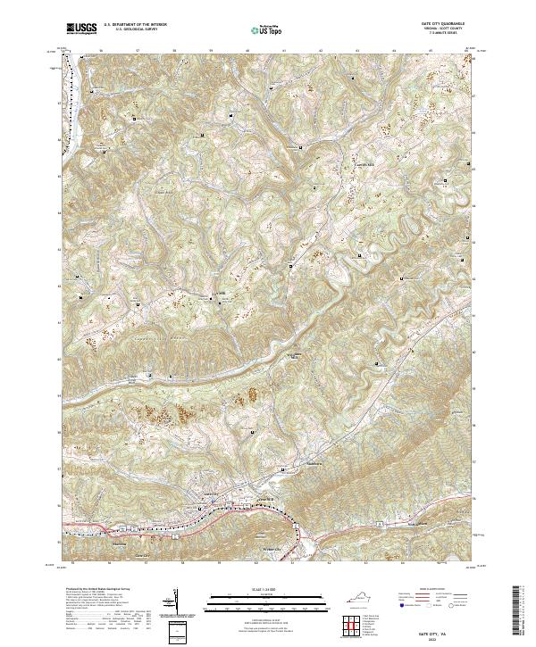 Gate City topographic map thumbnail