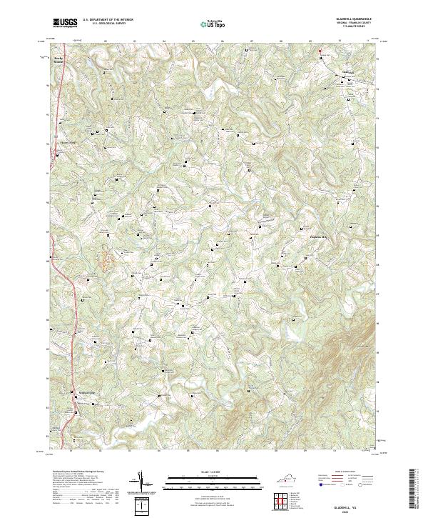 Gladehill topographic map thumbnail