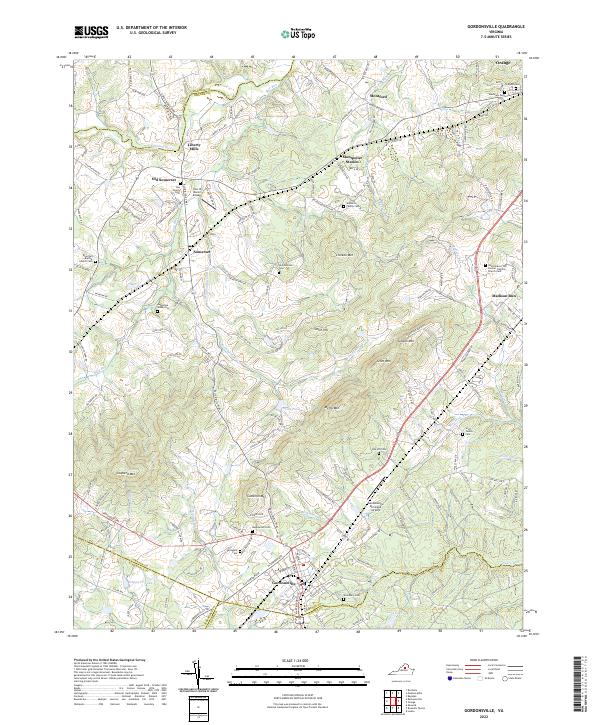 Gordonsville topographic map thumbnail