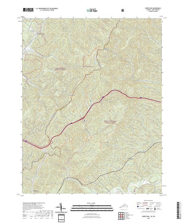 Jerrys Run topographic map thumbnail